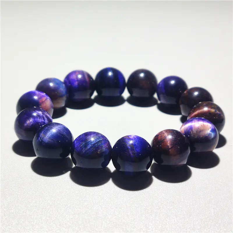Pulsera Ojo de Tigre Morada Peter, Bola Cielo Estrellado