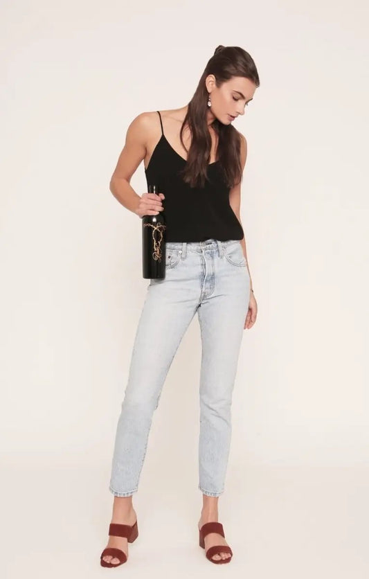 Camiseta sin mangas para mujer Camiseta sin mangas de rayón para mujer - Tirantes ajustables - Suave y elegante