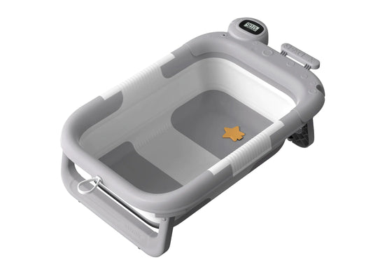 Collapsible Baby Bathtub | Baby Bath with Cushion and Thermometer | Baby Bath from Newborn to 0-36 Months | Toddler Portable | Travel Baby Bath - # BAGE11110015