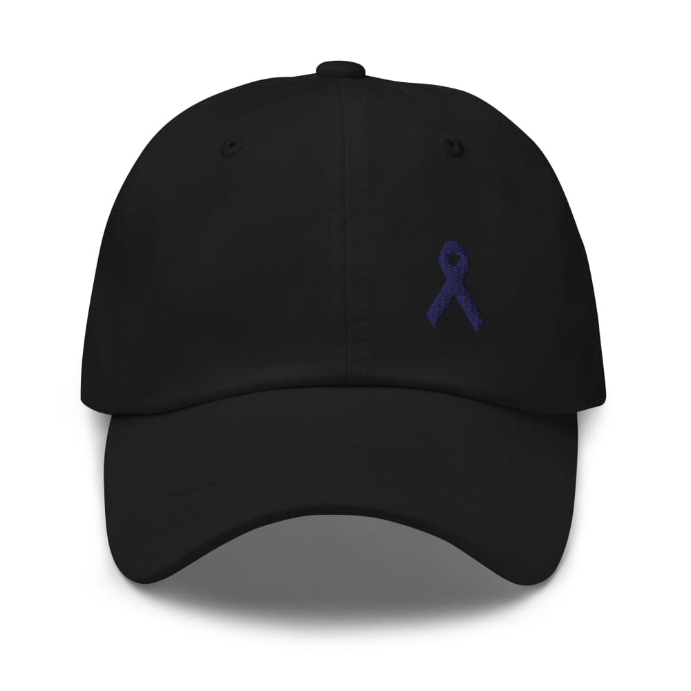 Gorra de papá de concientización sobre el cáncer de colon con lazo azul oscuro