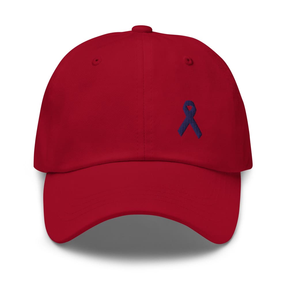 Gorra de papá de concientización sobre el cáncer de colon con lazo azul oscuro