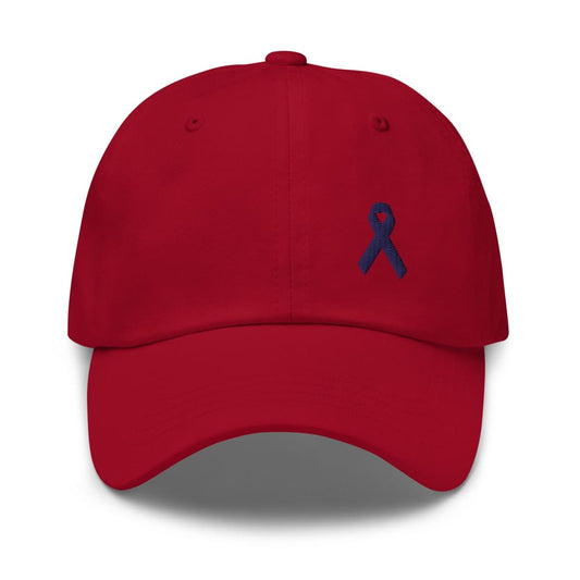 Gorra de papá de concientización sobre el cáncer de colon con lazo azul oscuro