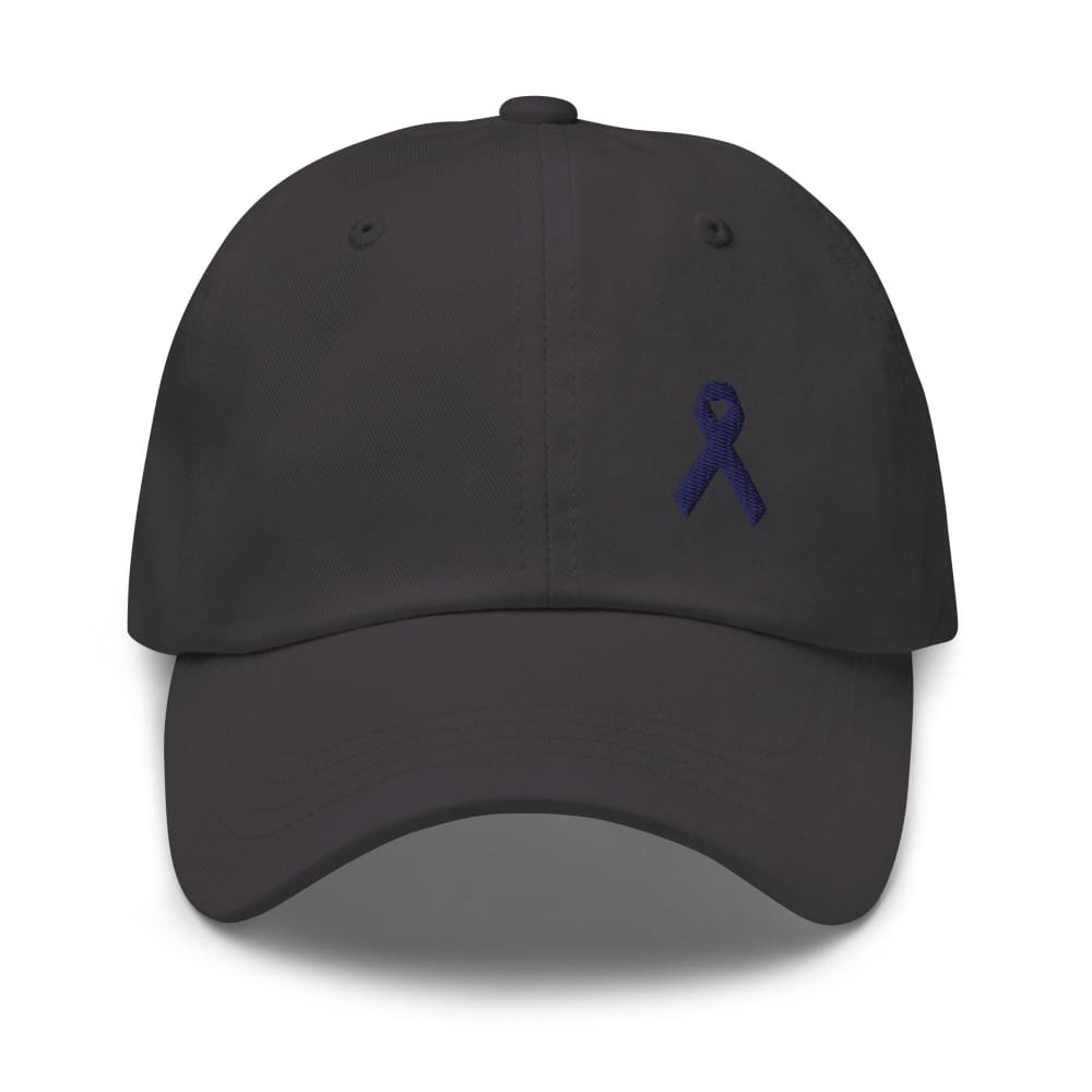 Gorra de papá de concientización sobre el cáncer de colon con lazo azul oscuro