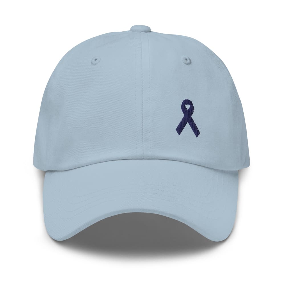 Gorra de papá de concientización sobre el cáncer de colon con lazo azul oscuro