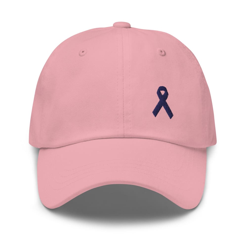 Gorra de papá de concientización sobre el cáncer de colon con lazo azul oscuro
