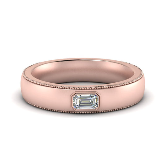 Comfort Fit Mens Milgrain Outline Ring