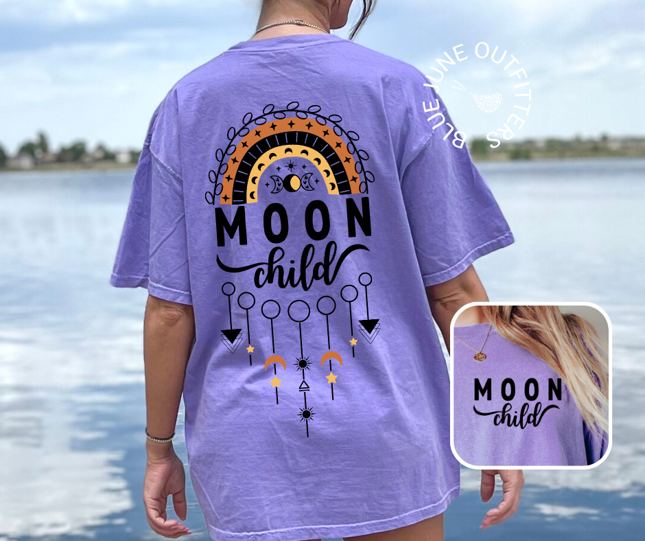 Bohemian Celestial Moon Child Tee | Comfort Colors® Tee