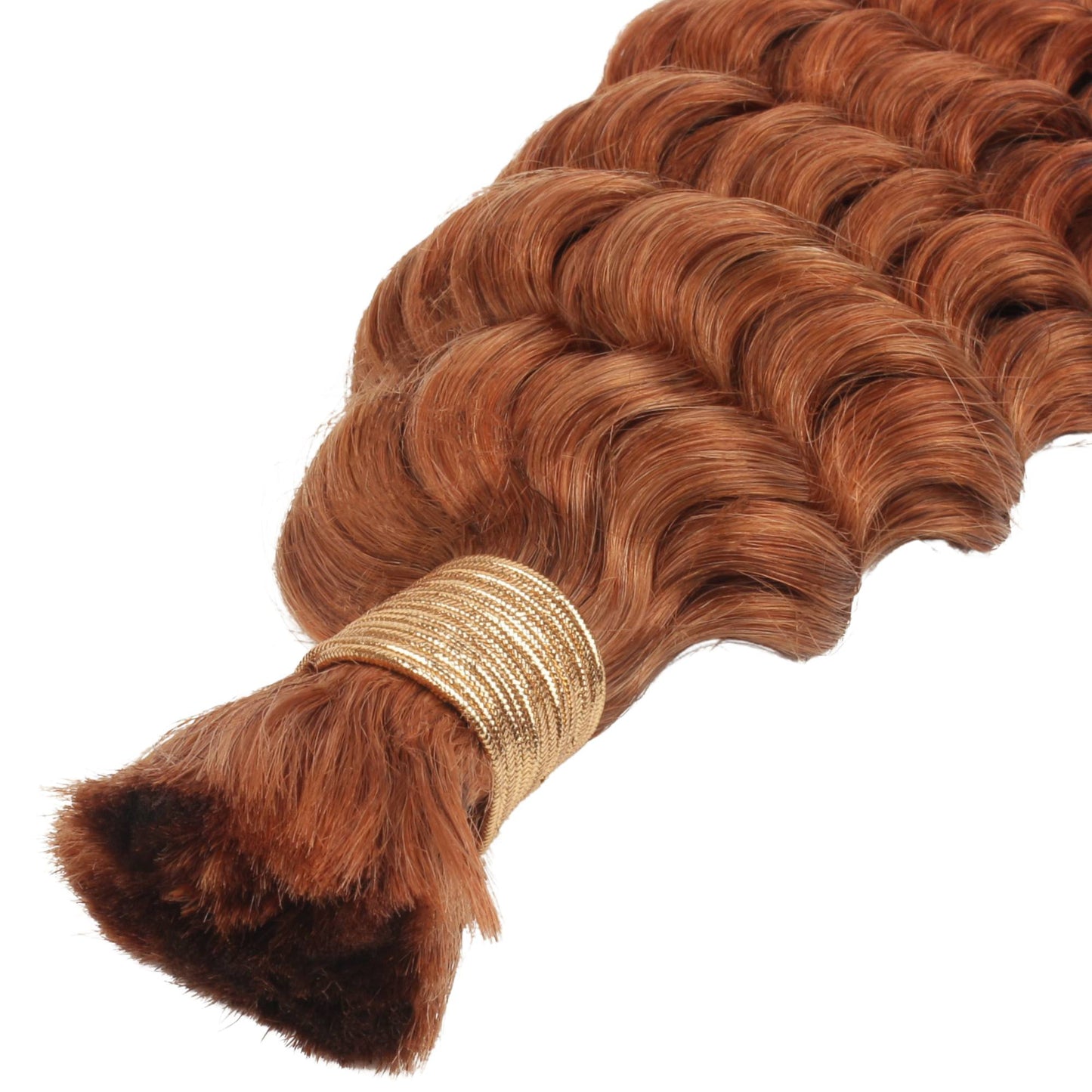Cabello Cobre Ondulado Profundo Color 350 a Granel 100% Humano para Trenzar