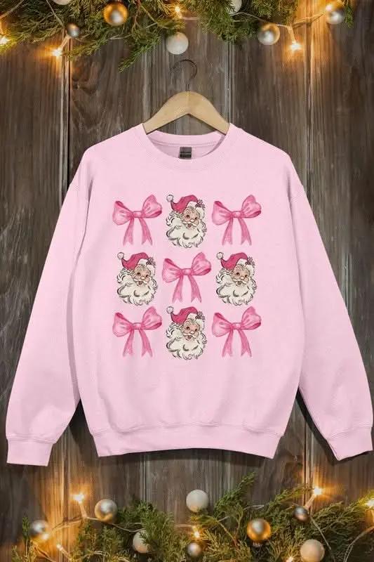 T-Shirts Color Bear Pink Christmas Graphic Women's Fleece Sweatshirt Comfy & Trendy