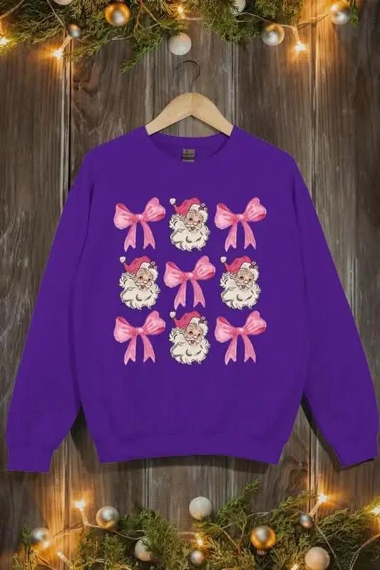 T-Shirts Color Bear Pink Christmas Graphic Women's Fleece Sweatshirt Comfy & Trendy