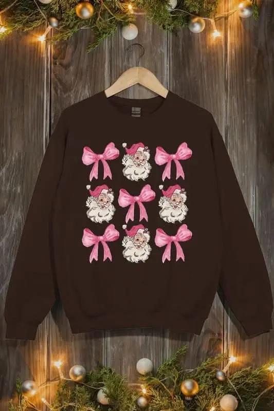 T-Shirts Color Bear Pink Christmas Graphic Women's Fleece Sweatshirt Comfy & Trendy