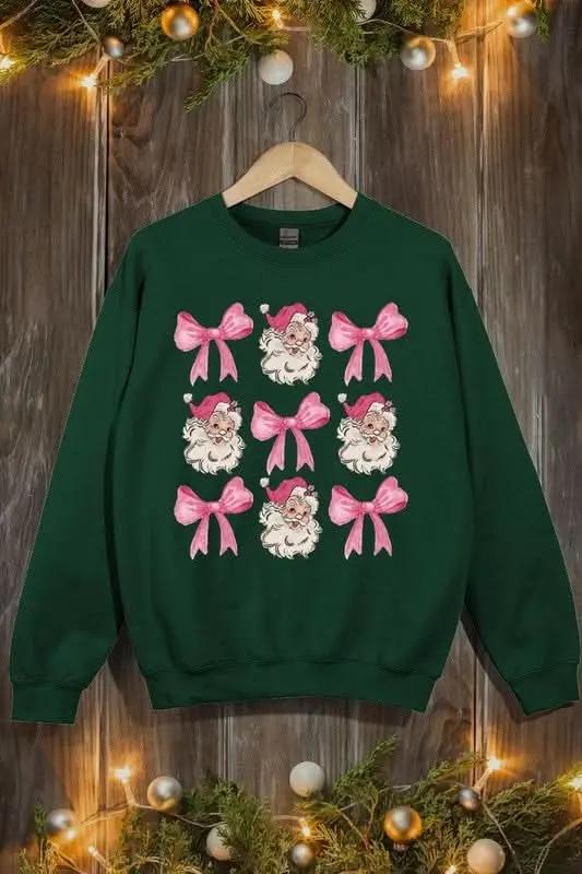 T-Shirts Color Bear Pink Christmas Graphic Women's Fleece Sweatshirt Comfy & Trendy
