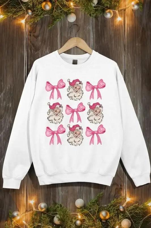 T-Shirts Color Bear Pink Christmas Graphic Women's Fleece Sweatshirt Comfy & Trendy