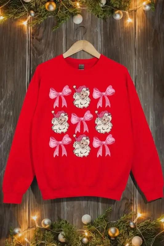 T-Shirts Color Bear Pink Christmas Graphic Women's Fleece Sweatshirt Comfy & Trendy
