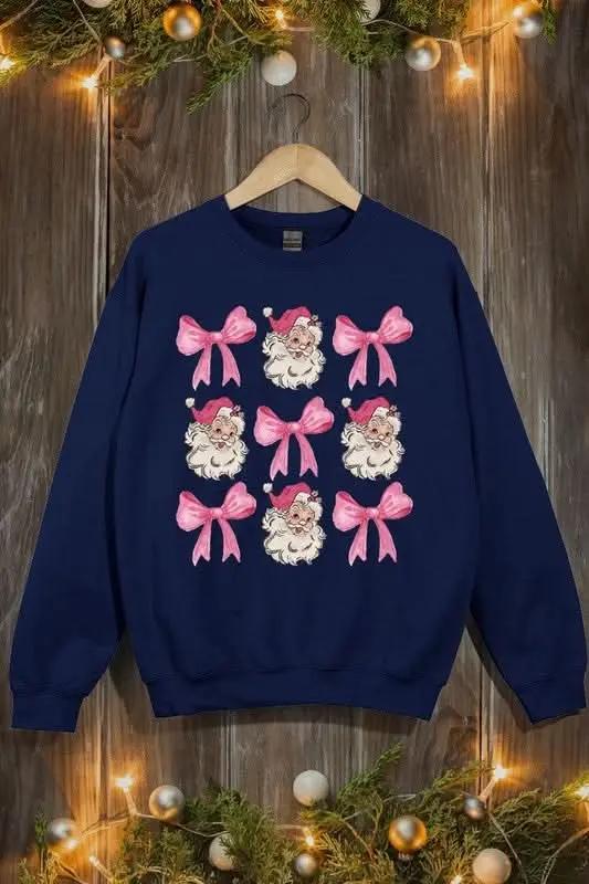 T-Shirts Color Bear Pink Christmas Graphic Women's Fleece Sweatshirt Comfy & Trendy