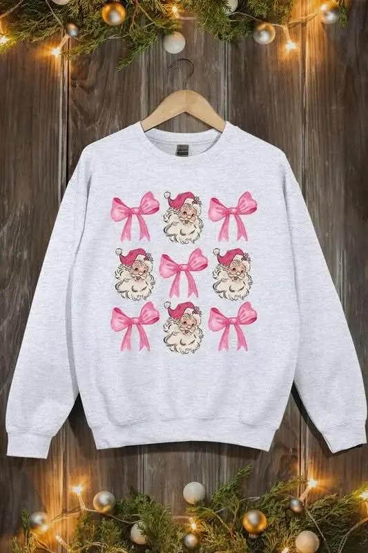 T-Shirts Color Bear Pink Christmas Graphic Women's Fleece Sweatshirt Comfy & Trendy