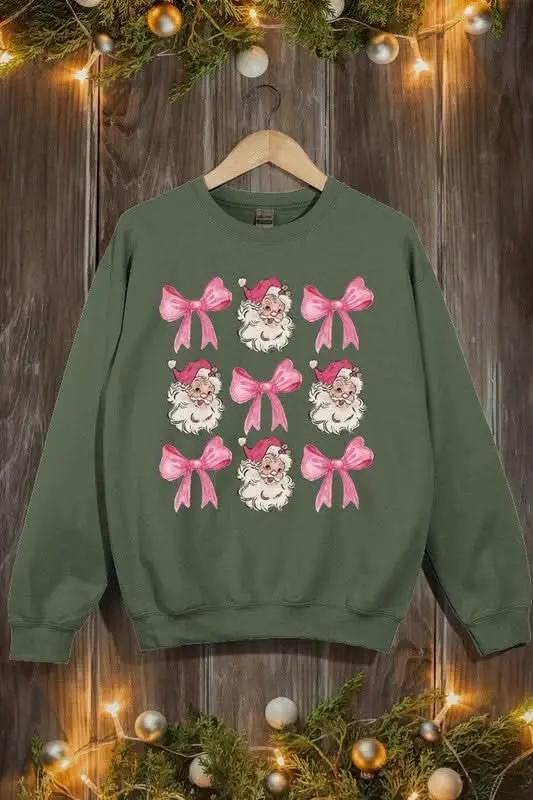 T-Shirts Color Bear Pink Christmas Graphic Women's Fleece Sweatshirt Comfy & Trendy