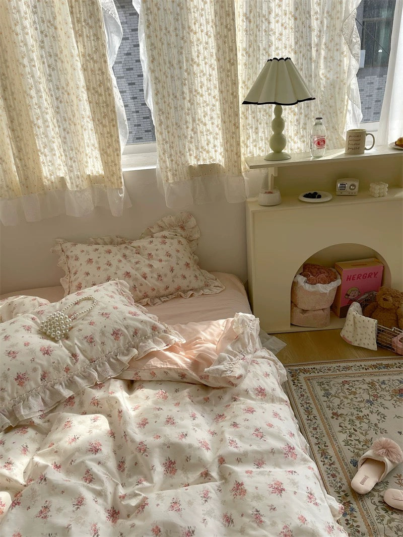 Pink Floral Duvet Cover Set