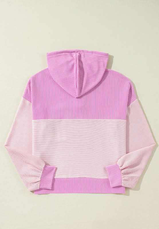 Jackets Trendsi Color Block Hoodie Women's Casual Drawstring Sweatshirt - Corded & Stylish