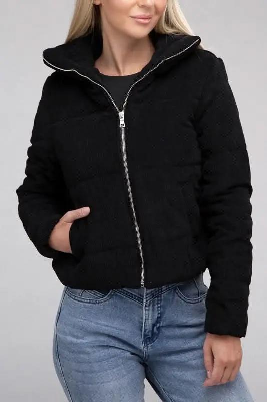 Jackets Ambiance Apparel Corduroy Zip-Up Jacket - Premium Quality Product | Fast Shipping & Returns