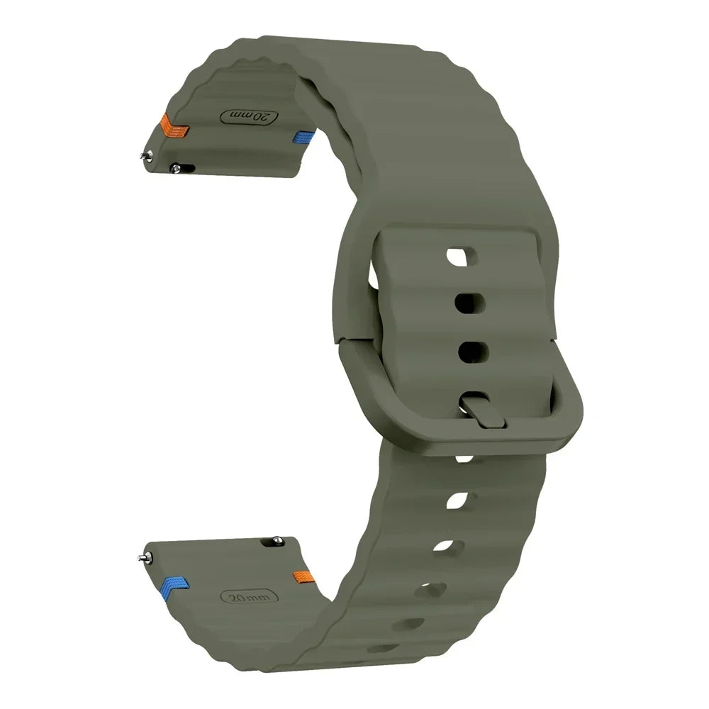 COROS PACE & APEX Wave-Ribbed Silicone Band, Matching Buckle