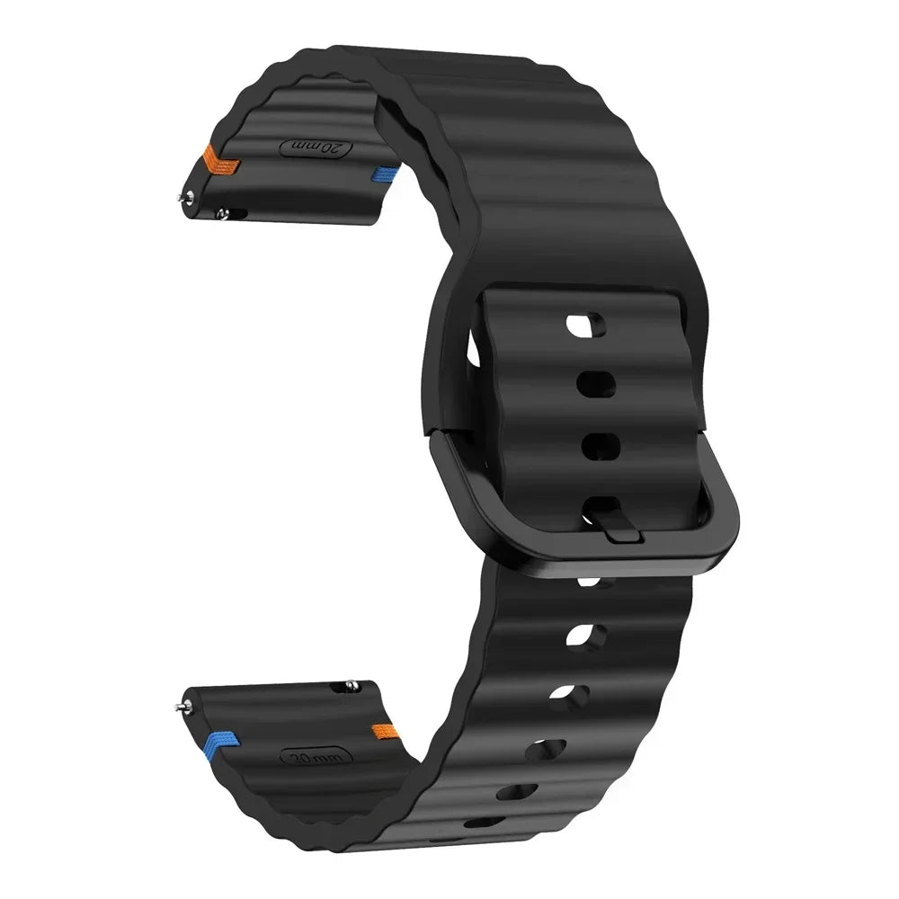 COROS PACE & APEX Wave-Ribbed Silicone Band, Matching Buckle