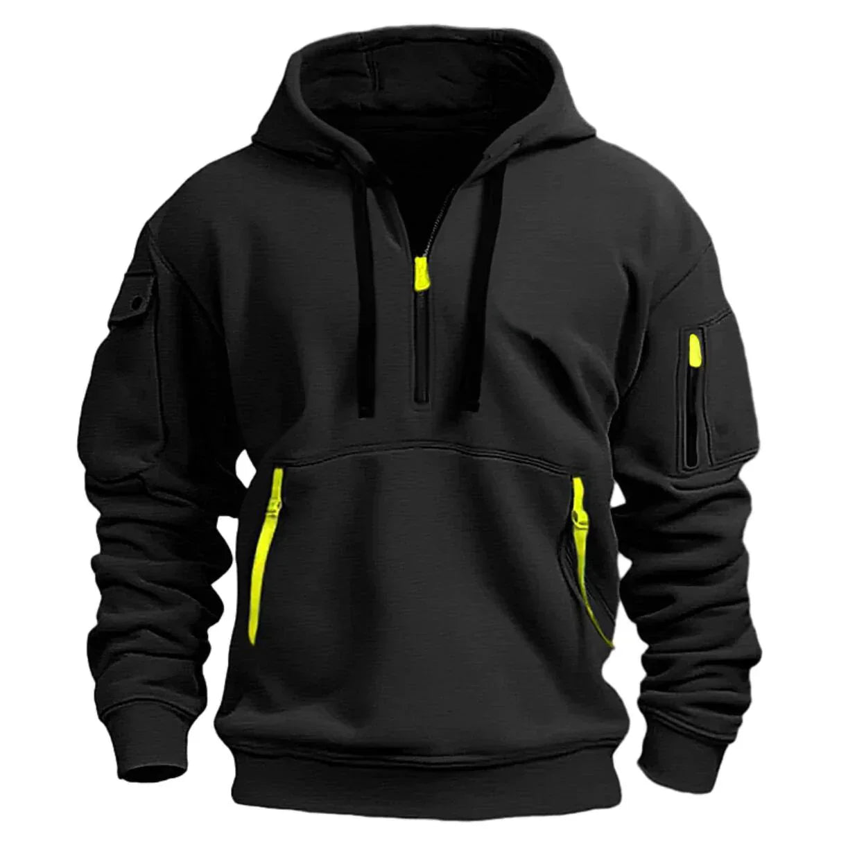 Cotton Dropped Shoulder Hooded Sweatshirt - # BOAA13510021
