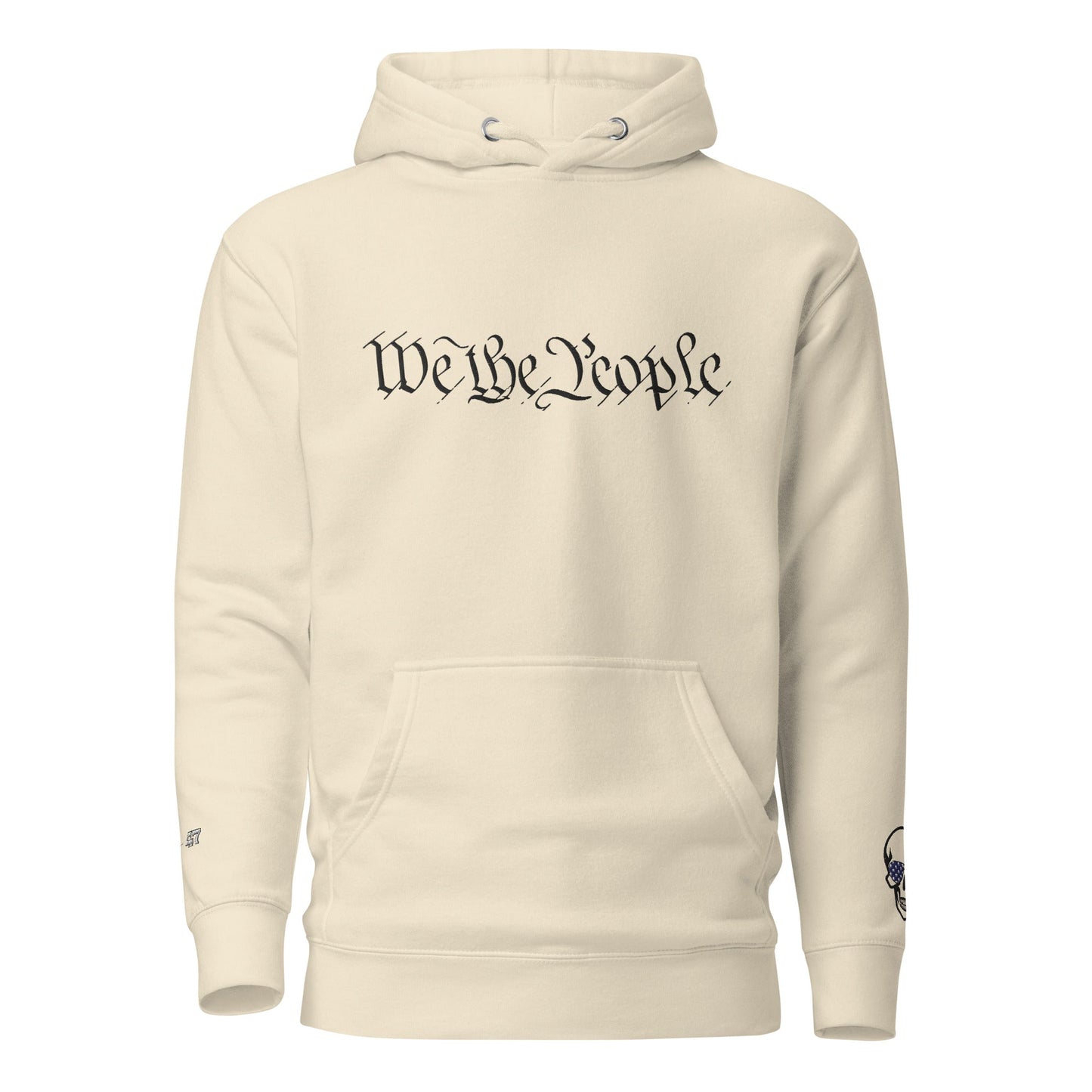 Sudadera con capucha cómoda unisex - "We the People" bordado + Código QR (huevo de Pascua) - Baile de Trump