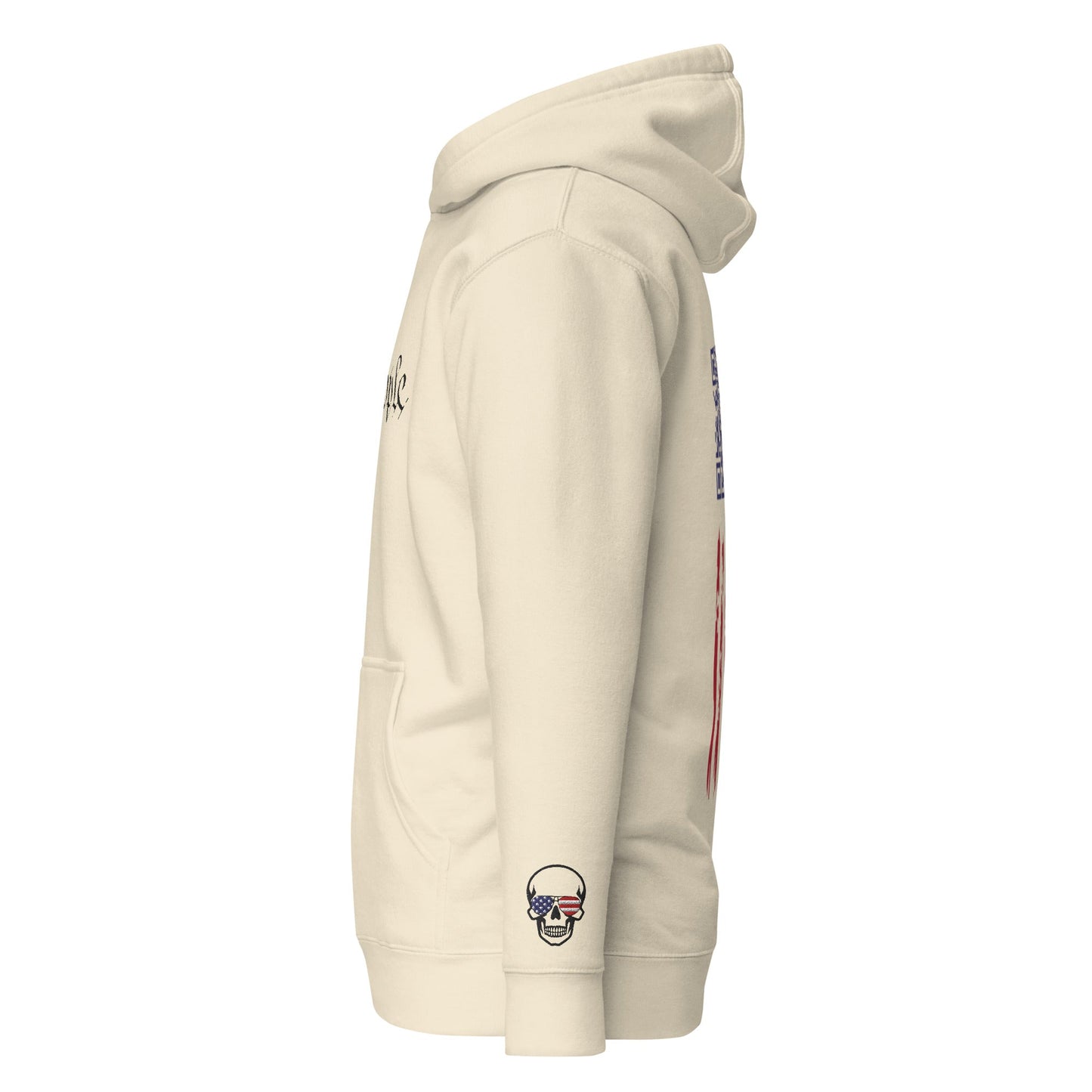Sudadera con capucha cómoda unisex - "We the People" bordado + Código QR (huevo de Pascua) - Baile de Trump