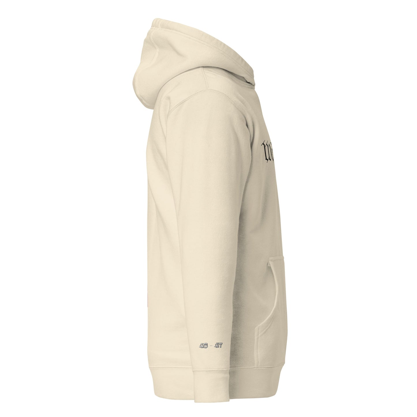 Sudadera con capucha cómoda unisex - "We the People" bordado + Código QR (huevo de Pascua) - Baile de Trump