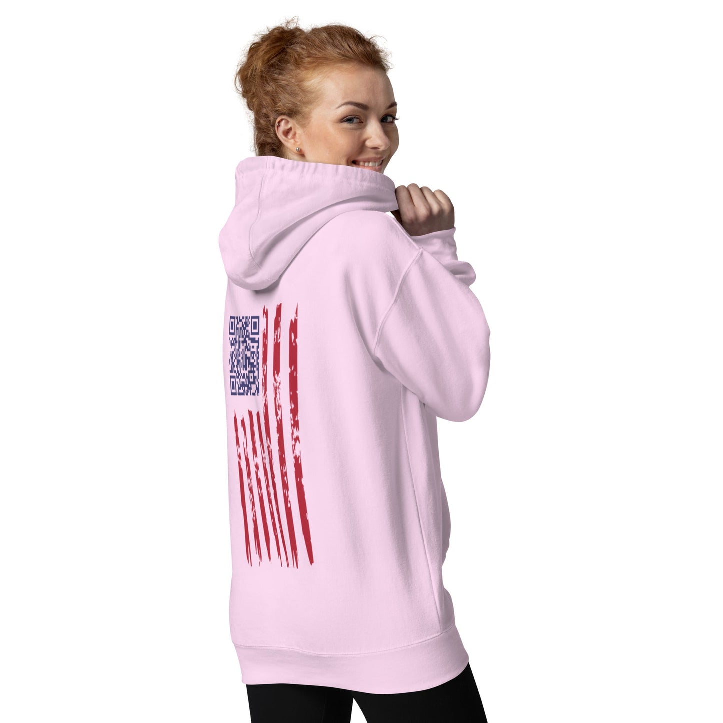 Sudadera con capucha cómoda unisex - "We the People" bordado + Código QR (huevo de Pascua) - Baile de Trump