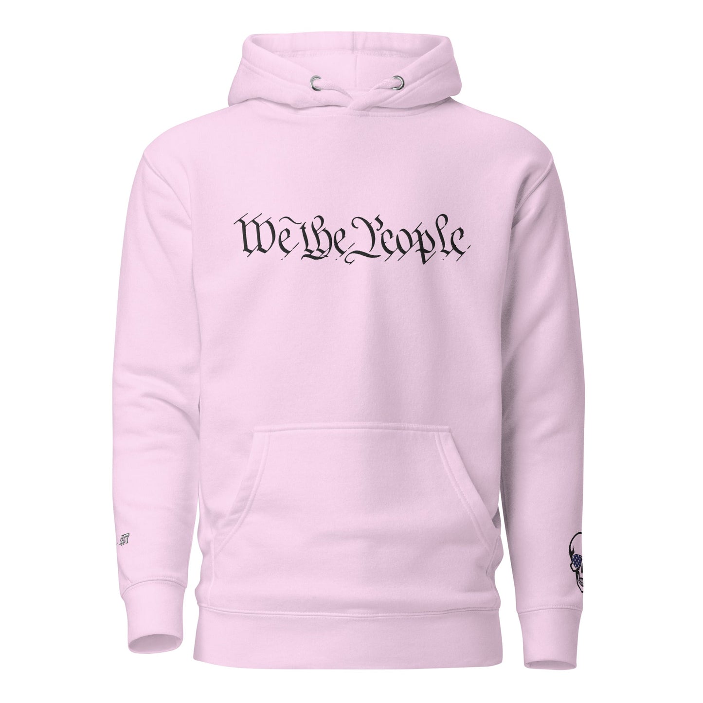 Sudadera con capucha cómoda unisex - "We the People" bordado + Código QR (huevo de Pascua) - Baile de Trump