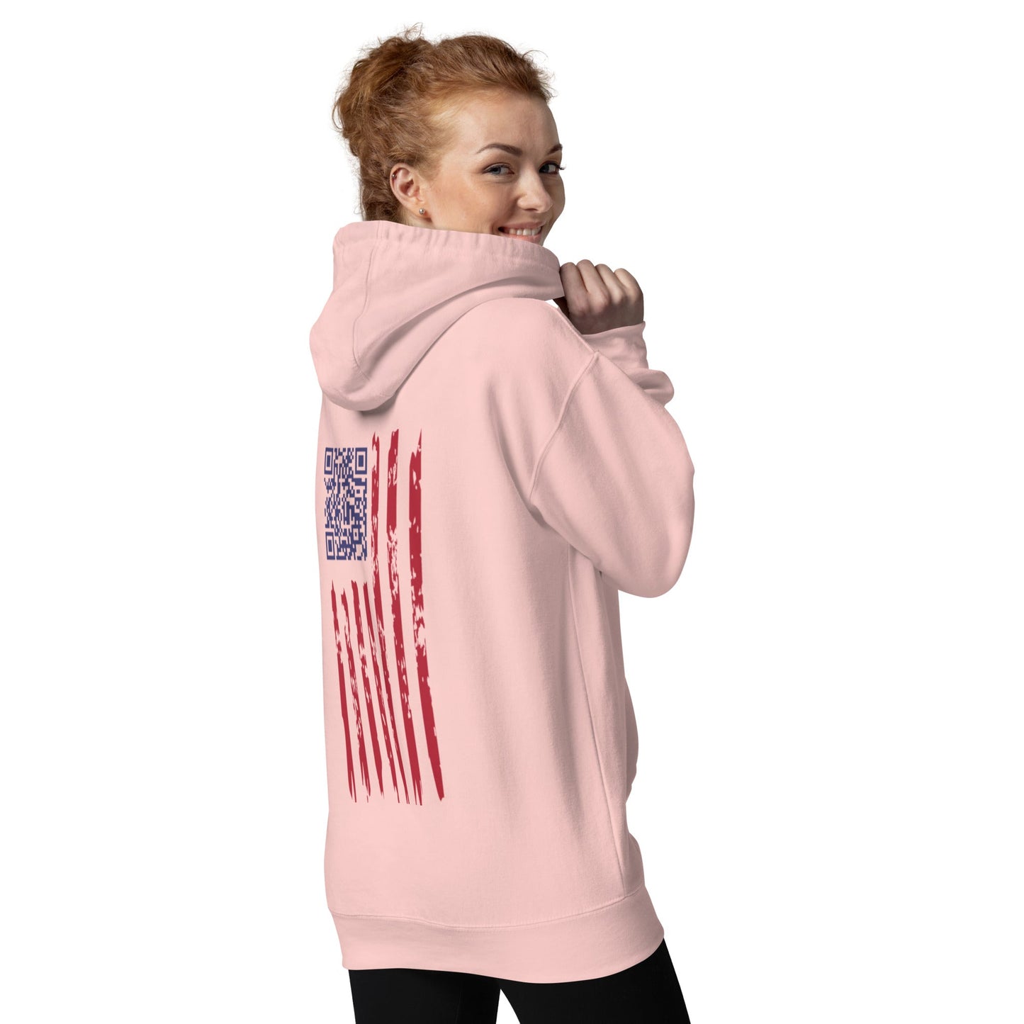 Sudadera con capucha cómoda unisex - "We the People" bordado + Código QR (huevo de Pascua) - Baile de Trump