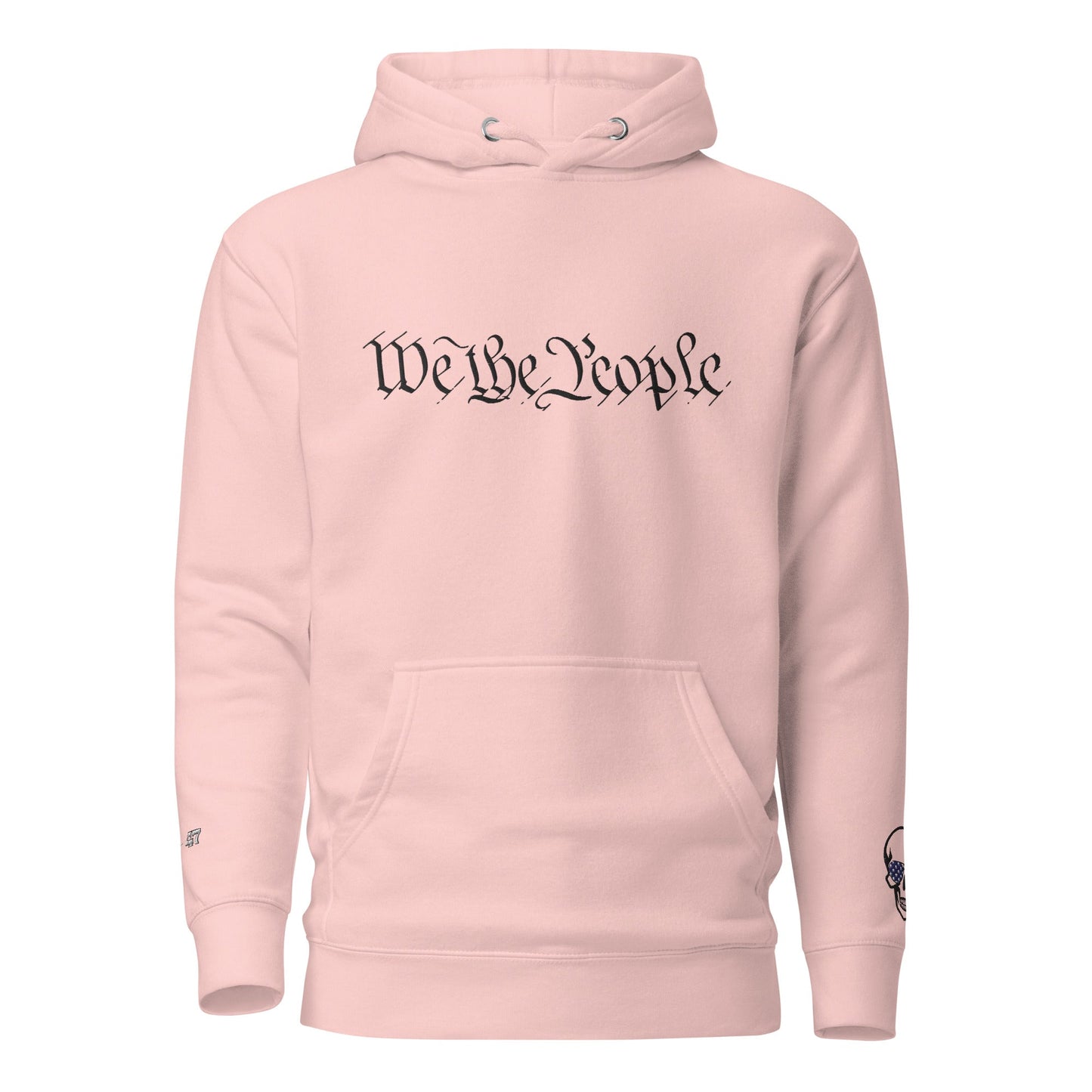 Sudadera con capucha cómoda unisex - "We the People" bordado + Código QR (huevo de Pascua) - Baile de Trump