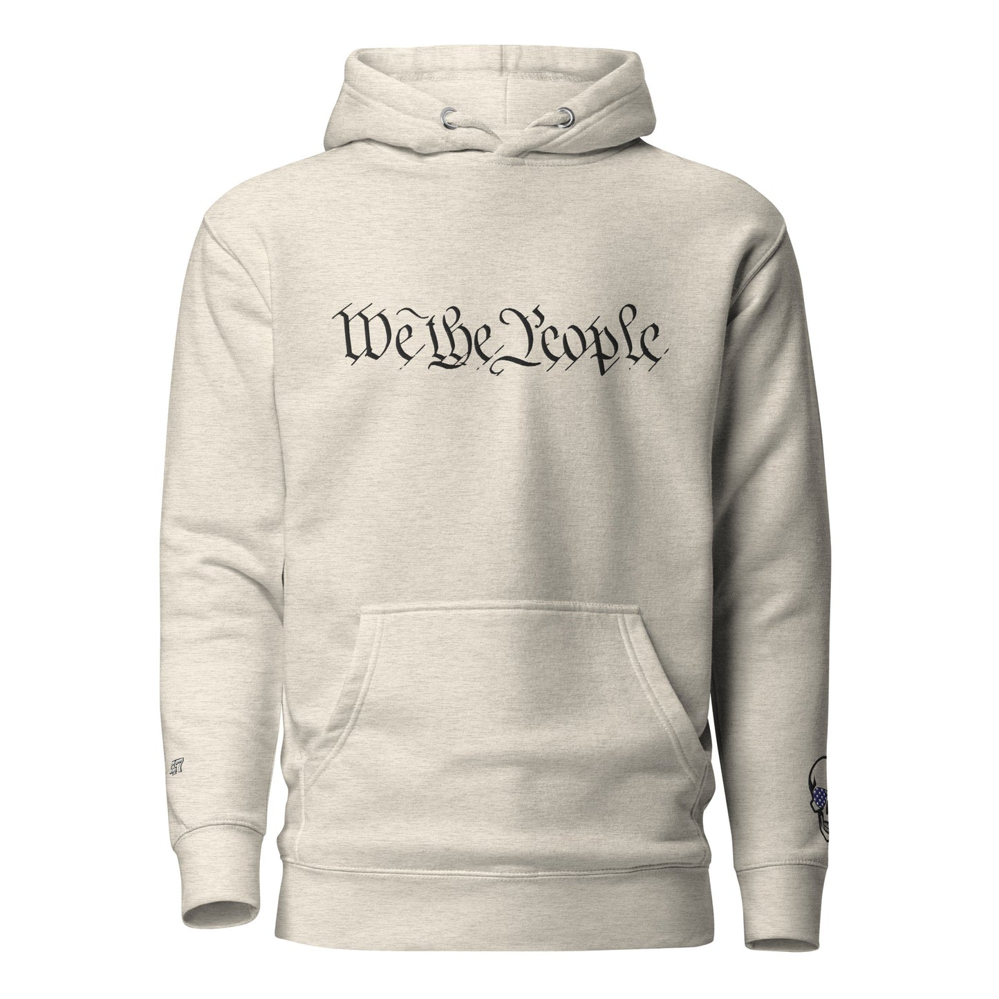 Sudadera con capucha cómoda unisex - "We the People" bordado + Código QR (huevo de Pascua) - Baile de Trump
