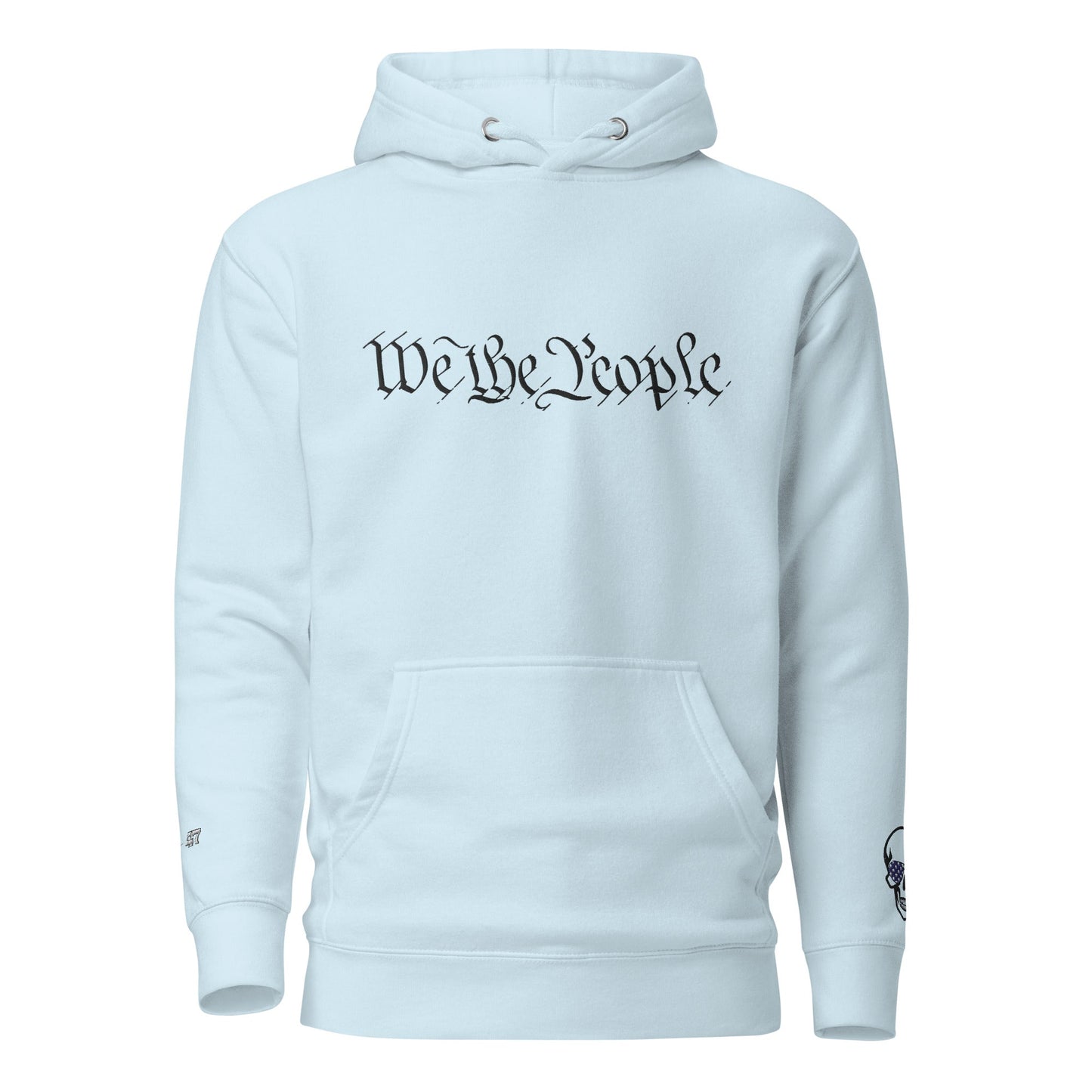 Sudadera con capucha cómoda unisex - "We the People" bordado + Código QR (huevo de Pascua) - Baile de Trump