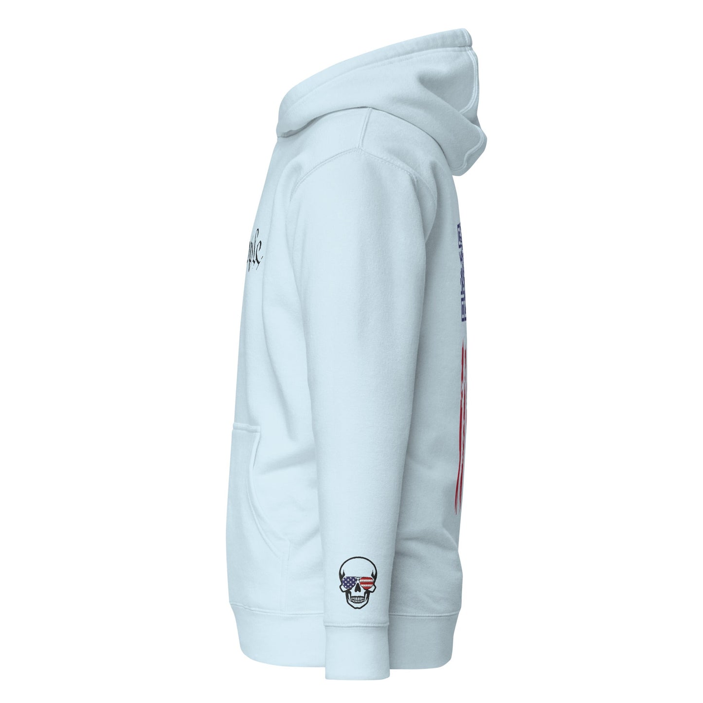 Sudadera con capucha cómoda unisex - "We the People" bordado + Código QR (huevo de Pascua) - Baile de Trump