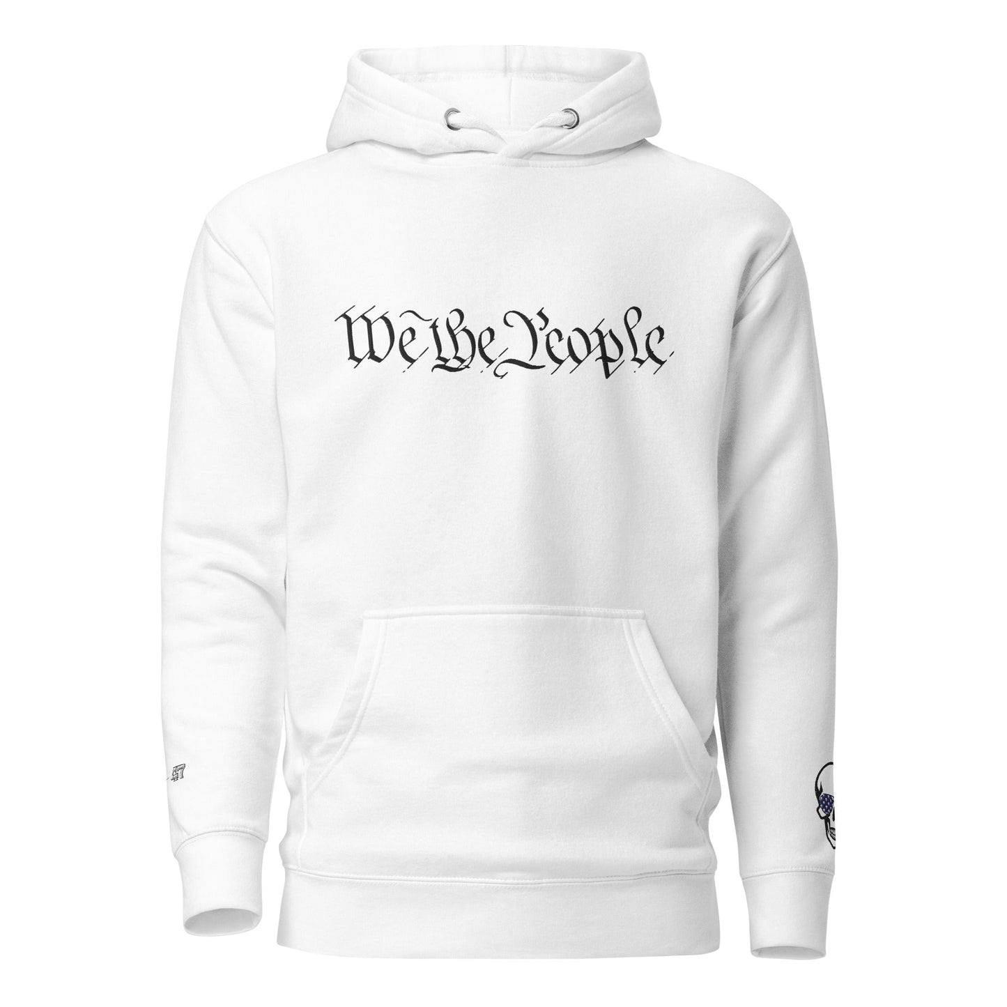 Sudadera con capucha cómoda unisex - "We the People" bordado + Código QR (huevo de Pascua) - Baile de Trump