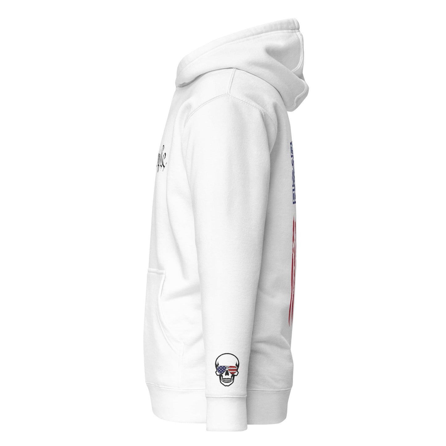 Sudadera con capucha cómoda unisex - "We the People" bordado + Código QR (huevo de Pascua) - Baile de Trump