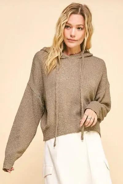 Jerseys Trendsi Suéter de hombros caídos para mujer, top de punto loungewear: acogedor y cómodo