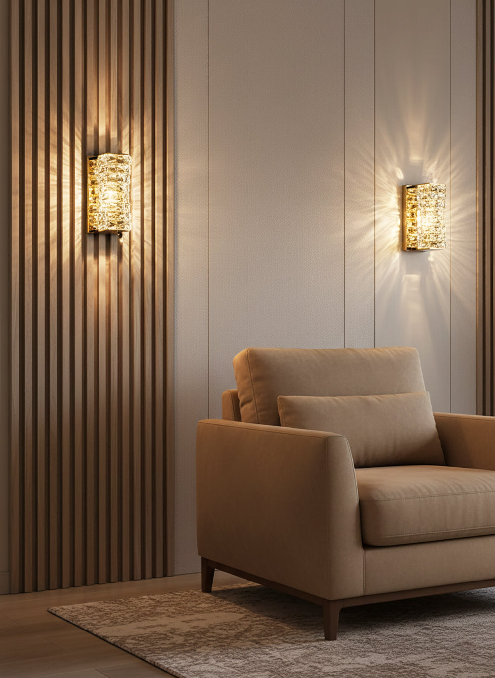 Aplique de pared laminado de cristal