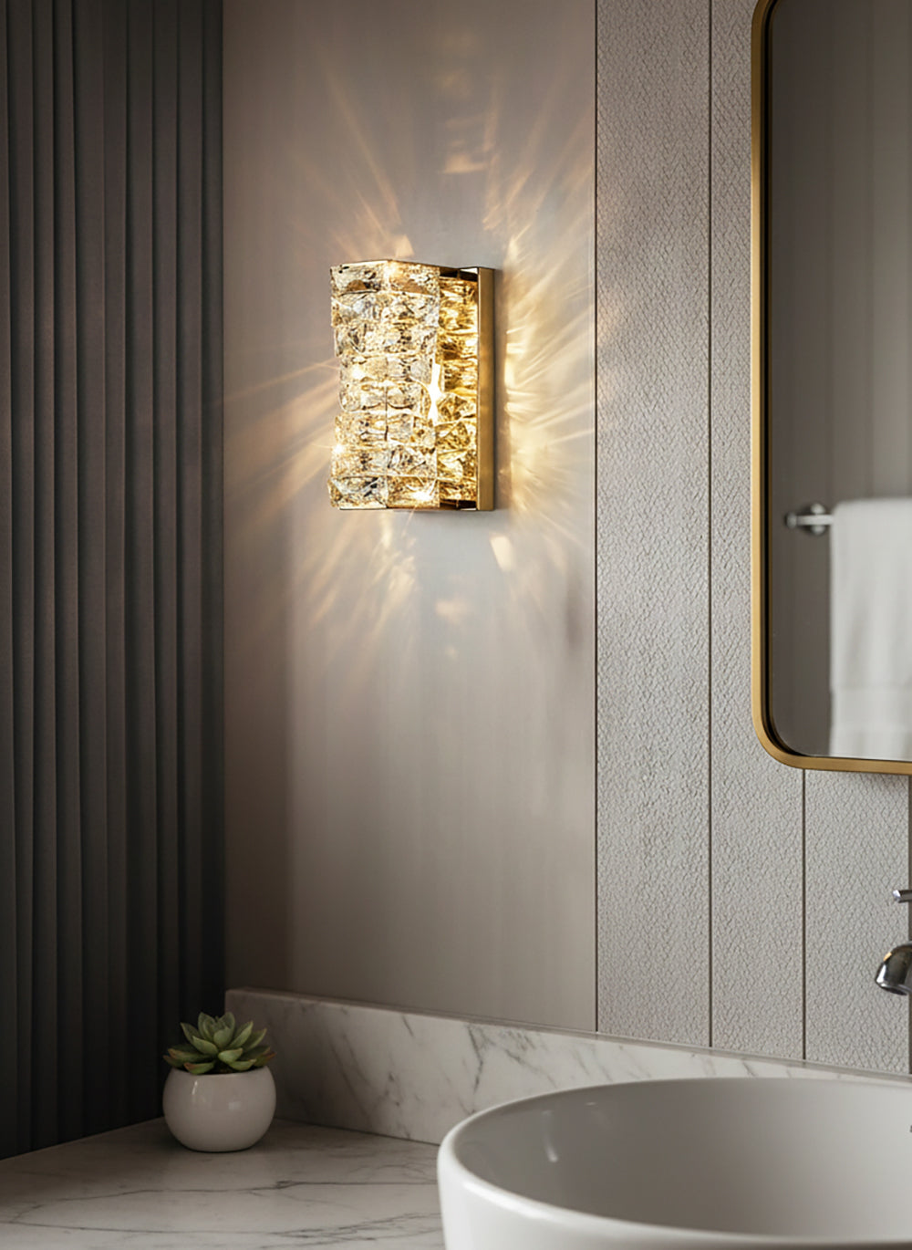 Aplique de pared laminado de cristal