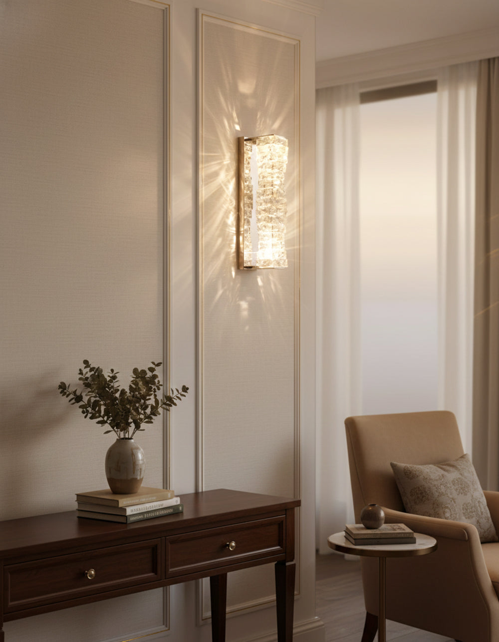 Aplique de pared laminado de cristal