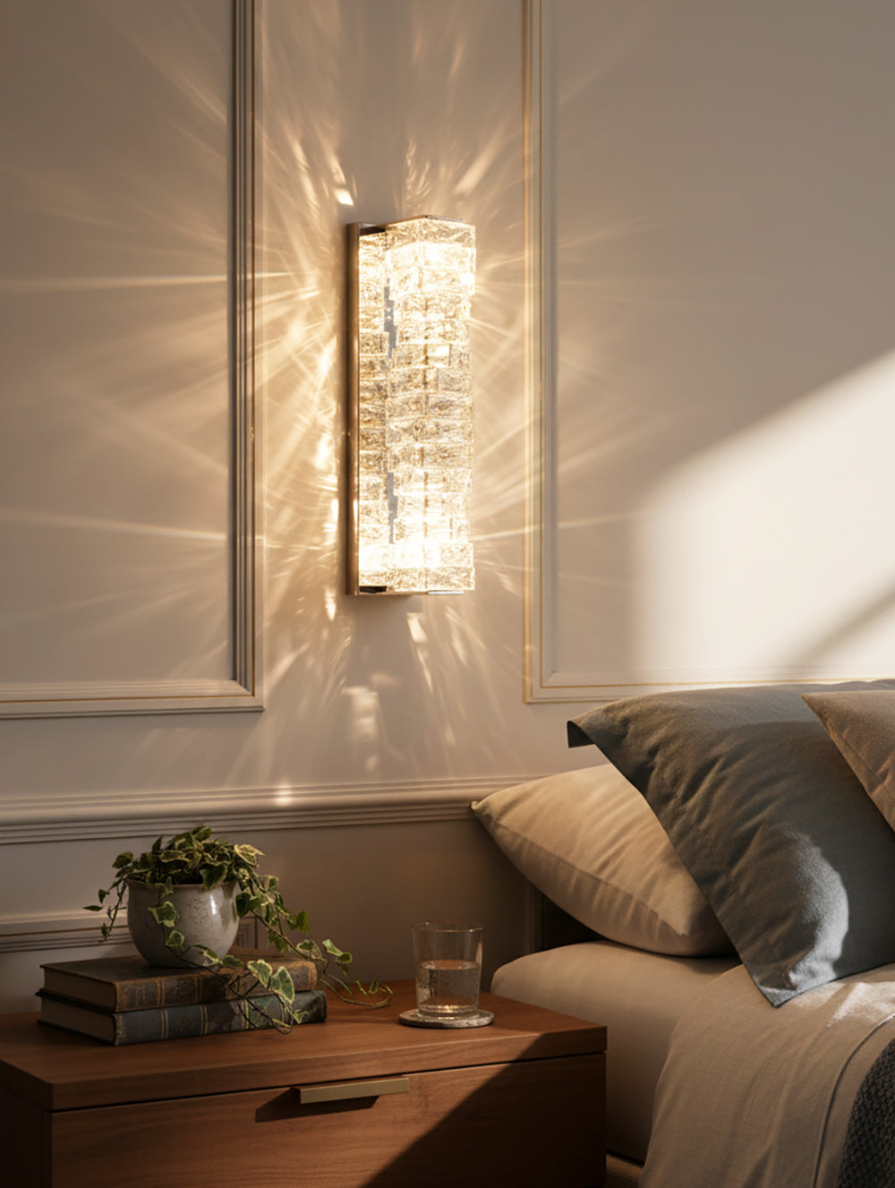 Aplique de pared laminado de cristal
