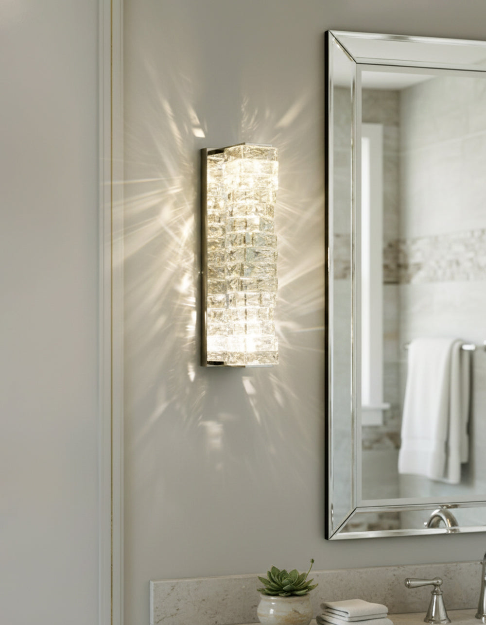Aplique de pared laminado de cristal