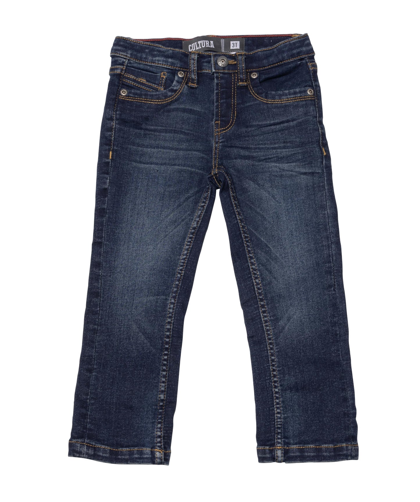 CULTURA | Baby Boys Toddler Jeans | Elastic Waist Slim Wash | Basic Stretch Denim Pants | 4T - # BOAA11410008