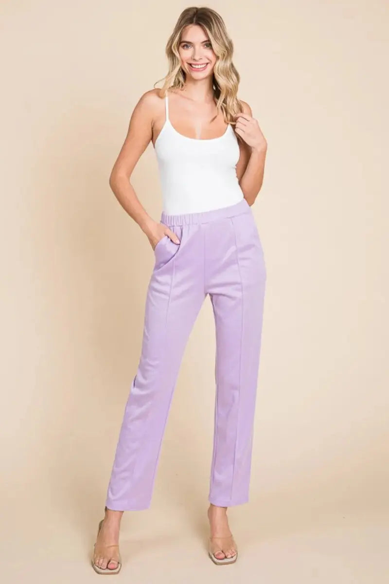Trendsi Pin Tuck Slim Pants Women's Everyday Style Dress Pants Comfortable Fit