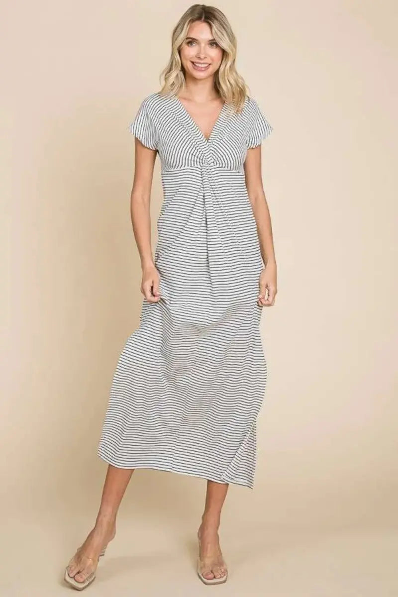 Dresses Trendsi Striped Twisted Dress Women's Casual Day Dress USA Shipped!
