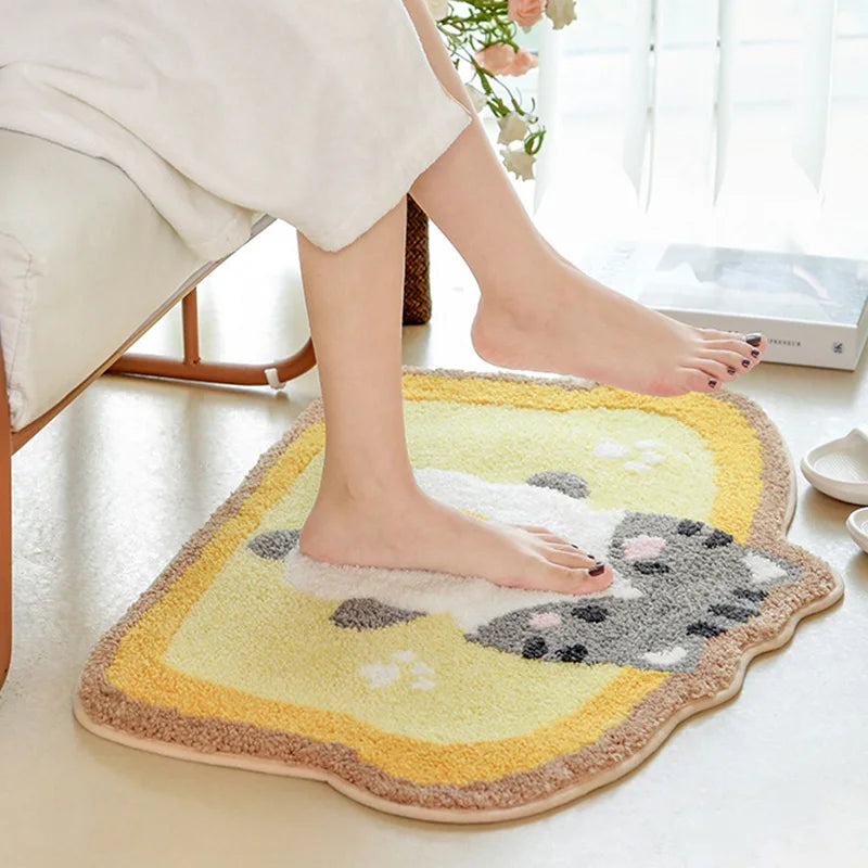 Alfombrilla de baño con diseño de gato tostada