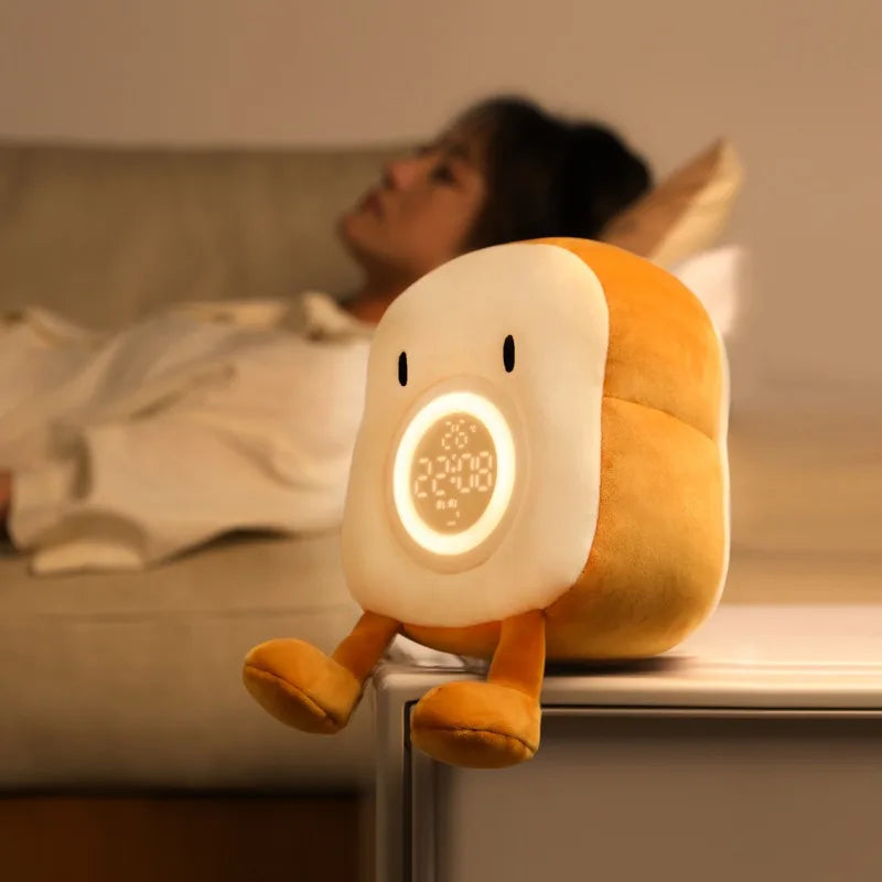 Luz Nocturna con Despertador de Peluche Tostada